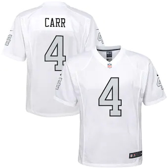 youth nike derek carr white las vegas raiders color rush ga